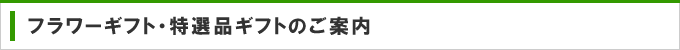 フラワーギフト・特選品ギフトのご案内